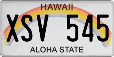 HI license plate XSV545