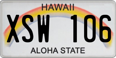 HI license plate XSW106