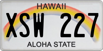 HI license plate XSW227