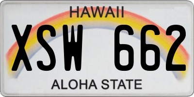 HI license plate XSW662