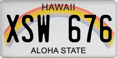 HI license plate XSW676