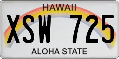HI license plate XSW725