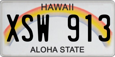 HI license plate XSW913