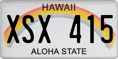 HI license plate XSX415