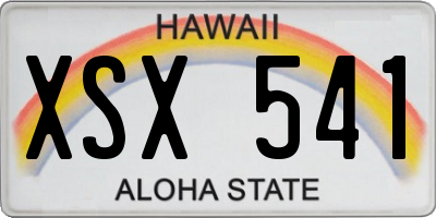 HI license plate XSX541