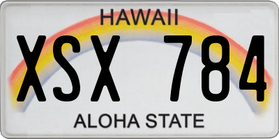 HI license plate XSX784
