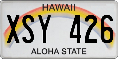 HI license plate XSY426