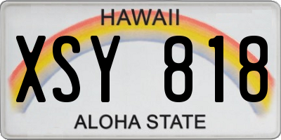 HI license plate XSY818
