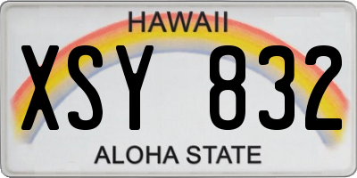 HI license plate XSY832