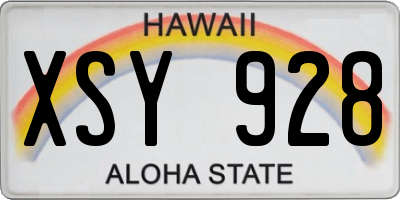 HI license plate XSY928