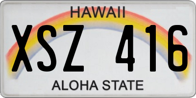 HI license plate XSZ416