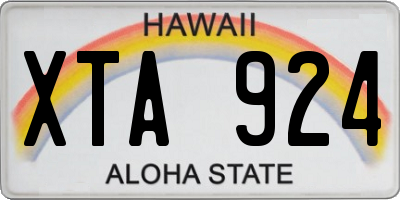 HI license plate XTA924