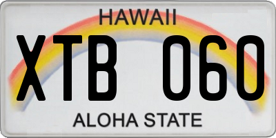 HI license plate XTB060
