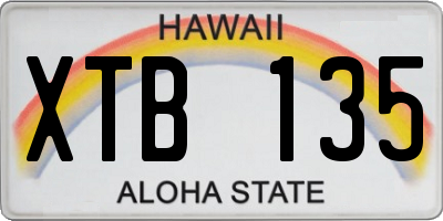 HI license plate XTB135