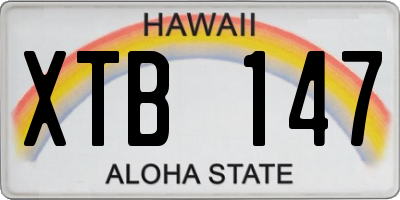HI license plate XTB147