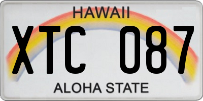 HI license plate XTC087