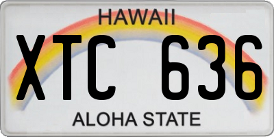 HI license plate XTC636