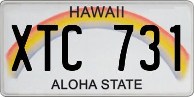 HI license plate XTC731