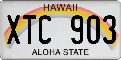 HI license plate XTC903