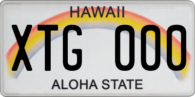 HI license plate XTG000
