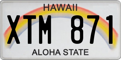 HI license plate XTM871