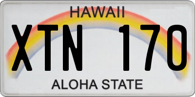 HI license plate XTN170