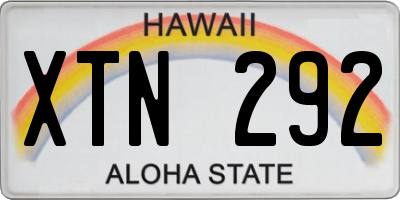 HI license plate XTN292