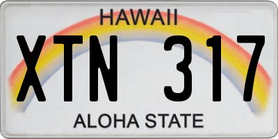 HI license plate XTN317