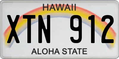 HI license plate XTN912