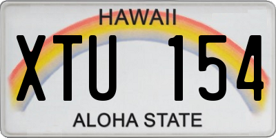 HI license plate XTU154