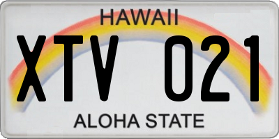 HI license plate XTV021