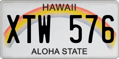 HI license plate XTW576