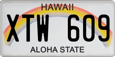 HI license plate XTW609
