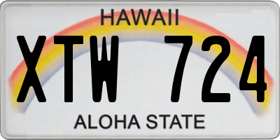 HI license plate XTW724
