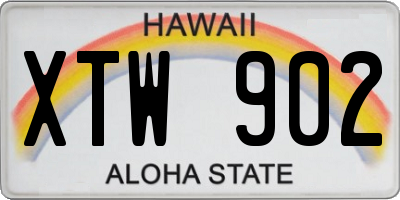 HI license plate XTW902