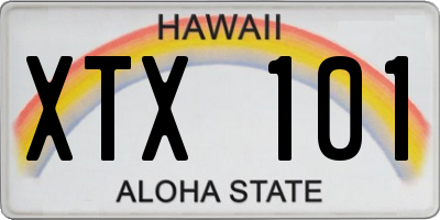 HI license plate XTX101