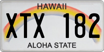 HI license plate XTX182