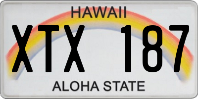 HI license plate XTX187