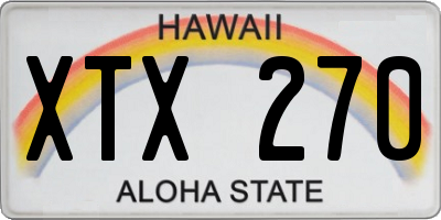 HI license plate XTX270