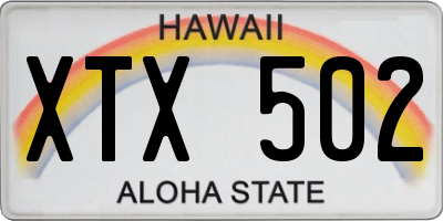 HI license plate XTX502