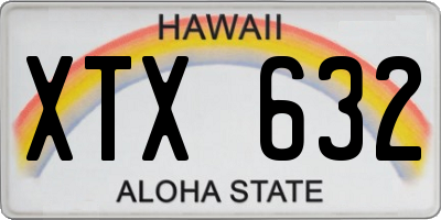 HI license plate XTX632