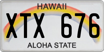 HI license plate XTX676