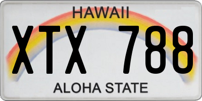 HI license plate XTX788