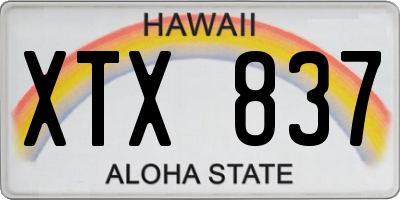 HI license plate XTX837