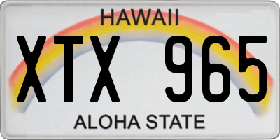 HI license plate XTX965