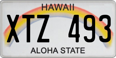 HI license plate XTZ493