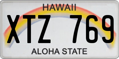 HI license plate XTZ769