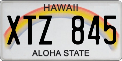 HI license plate XTZ845