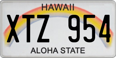 HI license plate XTZ954