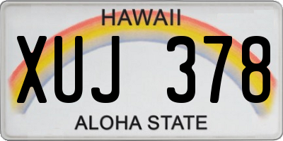 HI license plate XUJ378